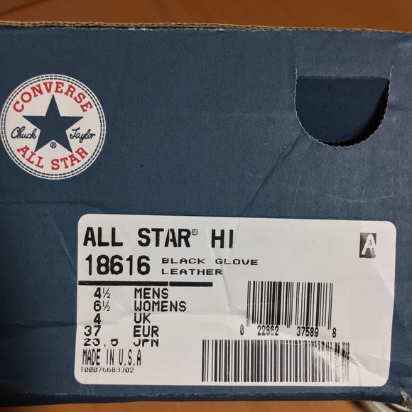 Made in USA Converse Black Leather Size 6.5 - Picture 6 of 15